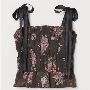 H&M Brock Floral Brown Top